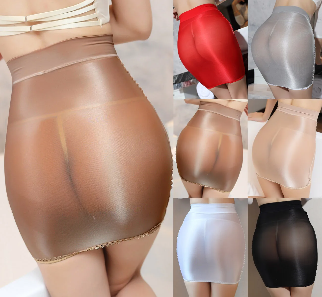 Womens High Waisted Bodycon Mesh Skirts See Through Sheer Mini Skirt Slips Sexy Lingerie Nightwear Female Lace Trim Skirt