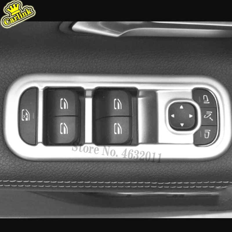 

For Mercedes Benz A Class Accessories 2019 ABS Matte LHD Door Window glass Lift Control Switch button Cover Trim car styling 4s