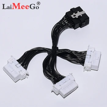 

Car Diagnostic Electronic Wire Cable OBD2 16PIN Male to 3 Female For ELM327 OBD2 16PIN Connector Adapter White Wire