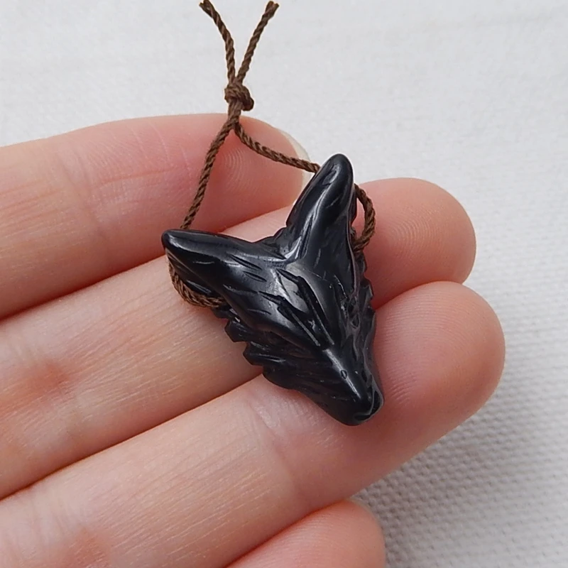 Горячая продажа 1 шт. натуральный камень обсидиан ручной работы голова волка