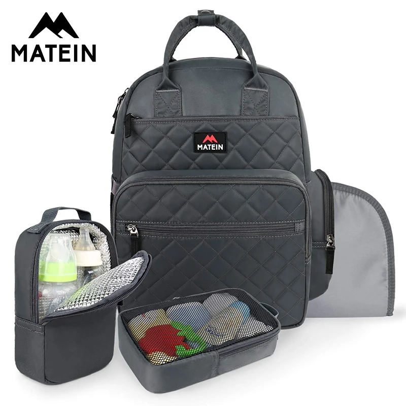 

Matein Diaper Bag Backpack Soft Large Multi-Function Baby Travel Bag with Changing Pad Baby Care mummy backpack Waterproof bags