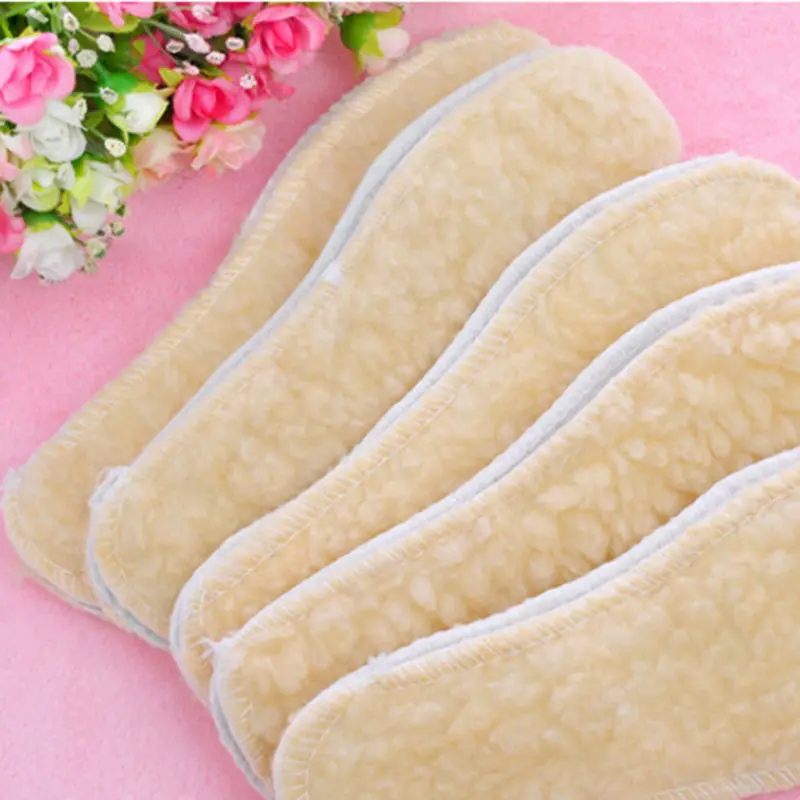 1pair Fleece Thermal Insoles Snow Boots Warm Winter Comfort Pads Feet Care Massage Warm Unisex Shoes Insoles For Women Men 25cm