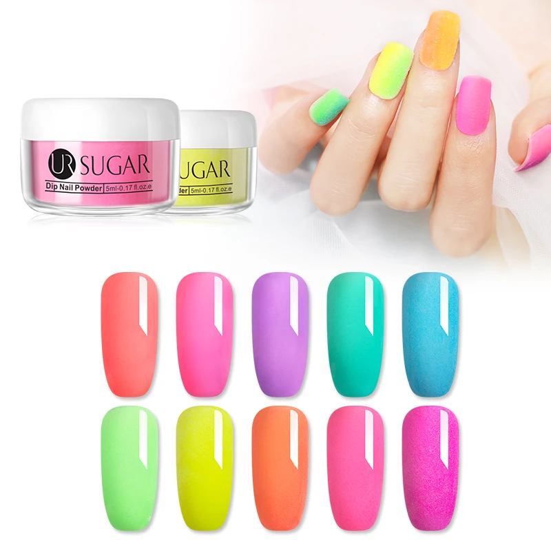 Ur Sugar 5 мл розовый окунутый акриловый порошок натуральный блеск для ногтей без лампы для лечения Dip порошок для ногтей Маникюр для дизайна ногтей