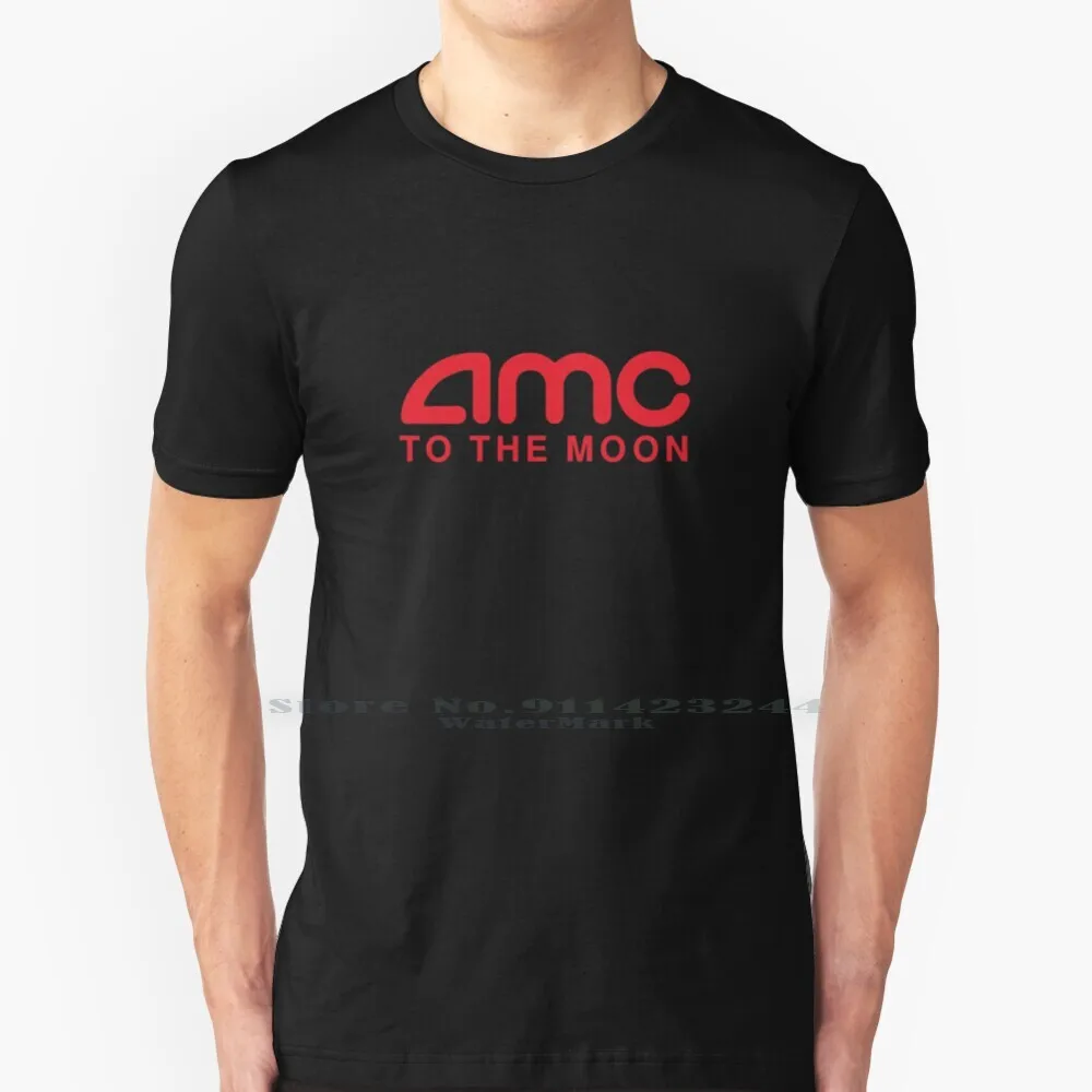 Amc To The Moon Parody Stocks T-Shirt Per Acquirenti Cotton 6Xl Amc Entertainment Theatres Cinema Apes Gorilla Monkey Gme Gamestop