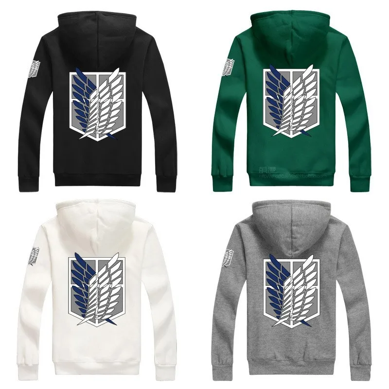 Ceny 4 kolory Anime atak na Titan kostium cosplay unisex zielona czarna bluza z kapturem harcerstwo Legion bluza z kapturem