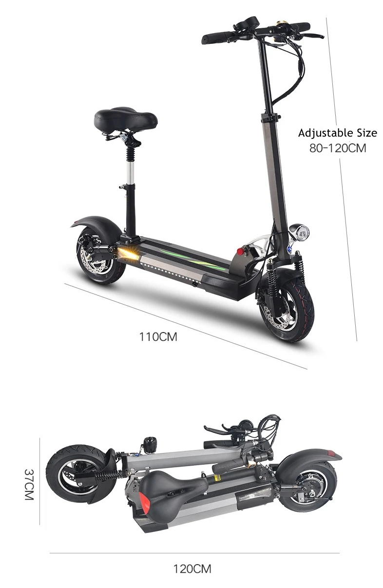 Adult Play High Speed Battery Powered Folding Bicycle Big Wheel Mini Electric Kick Scooter Bike With Seat