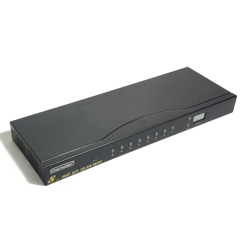 Charmvision VK801A стойка KVMA для DVR NVR хосты автоматический переключатель 8 шт. USB VGA 3,5 мм Аудио Микрофон KVM переключатель клавиатура Горячая-ключ сканирования