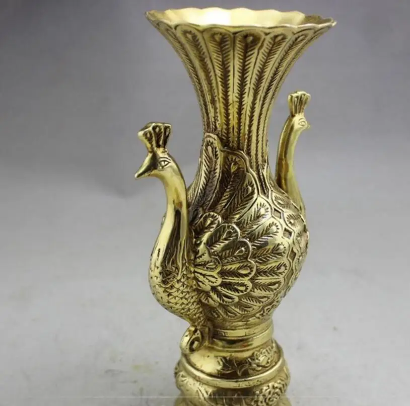 Copper Statue Antique collection wholesale bronze crafts brass hand carved vase living room bedroom ornaments | Дом и сад