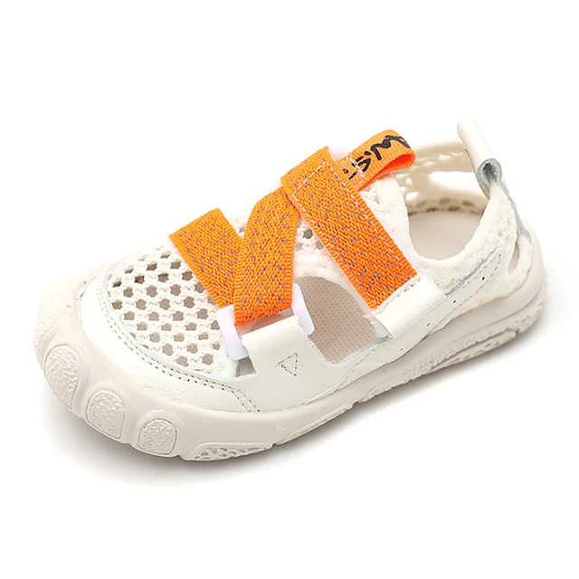 Summer Toddler Sandals Baby Girl Shoes Solid Color Net Cloth Breathable Boys Sneakers Kids Infant Sport Girls Sandals SYJ035 SHG013Orange