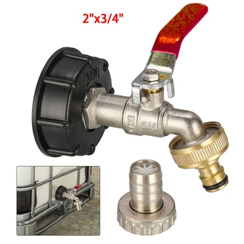 

6 Cm S60x6 IBC Adapter With Drain Ball Valve For 1000 Liter Container Tank 3/4 Inch S60*6 IBC Tank Tap Adapter Brass Outlet Tap