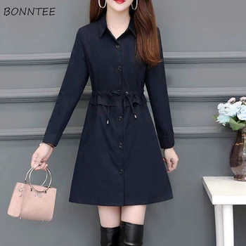 

Trench Women Spring Trendy Slim High Waist Drawstring Thin Leisure Female Elegant Outerwear Ulzzang Chic Large Size 5XL 8 Colors