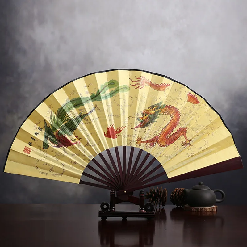 30 pcs Decoration Silk Folding Hand Fan Large Chinese Wedding Party Favor Mens Dance Show Costume Accessories