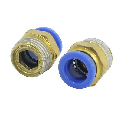 

2Pcs 1/2PT Male Thread to 12mm Tube Dia Quick Release Coupler Joint Connector
