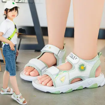 

Fashion Summer Shoe Flowers Hook&loop Shoes Toddler Single Sneakers For Princess Children Shoes Baby Girls Beach Sandals
