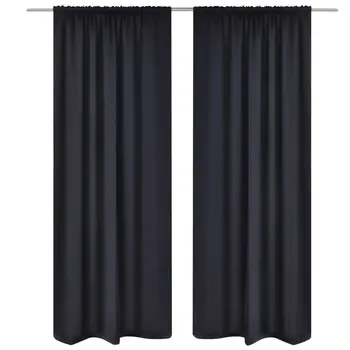 

Blackout Curtains with Loop 135x245 cm Black blackout