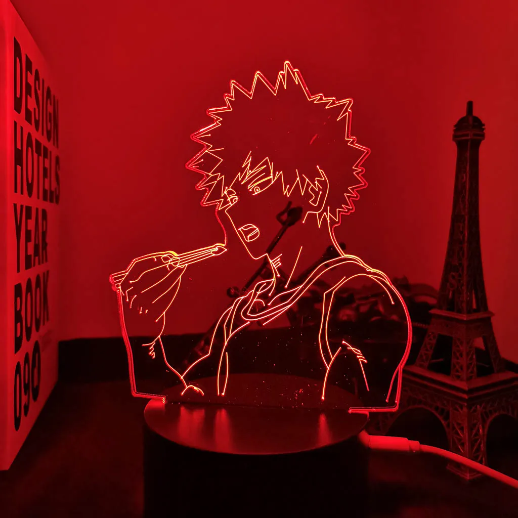 night table lamps 3d Led Night Lamp Bakugo My Hero Academia for Room Decor Birthday Gift Manga Gadget My Hero Academia Katsuki Bakugo Light Anime cat night light