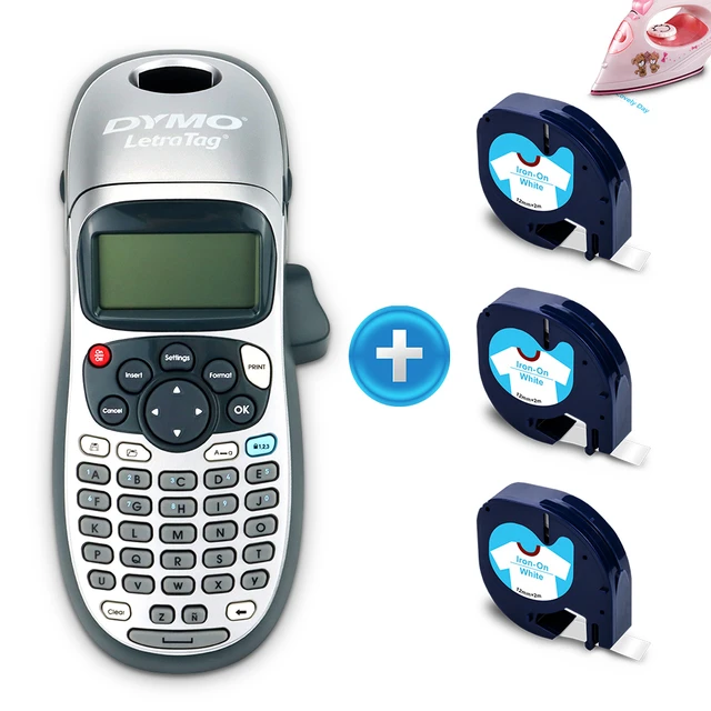 Dymo LetraTag LT-100H label maker Handheld Label Printer lt100h Dymo  Labller with 18773 Fabric Label Tape Iron on Name Sticker - AliExpress