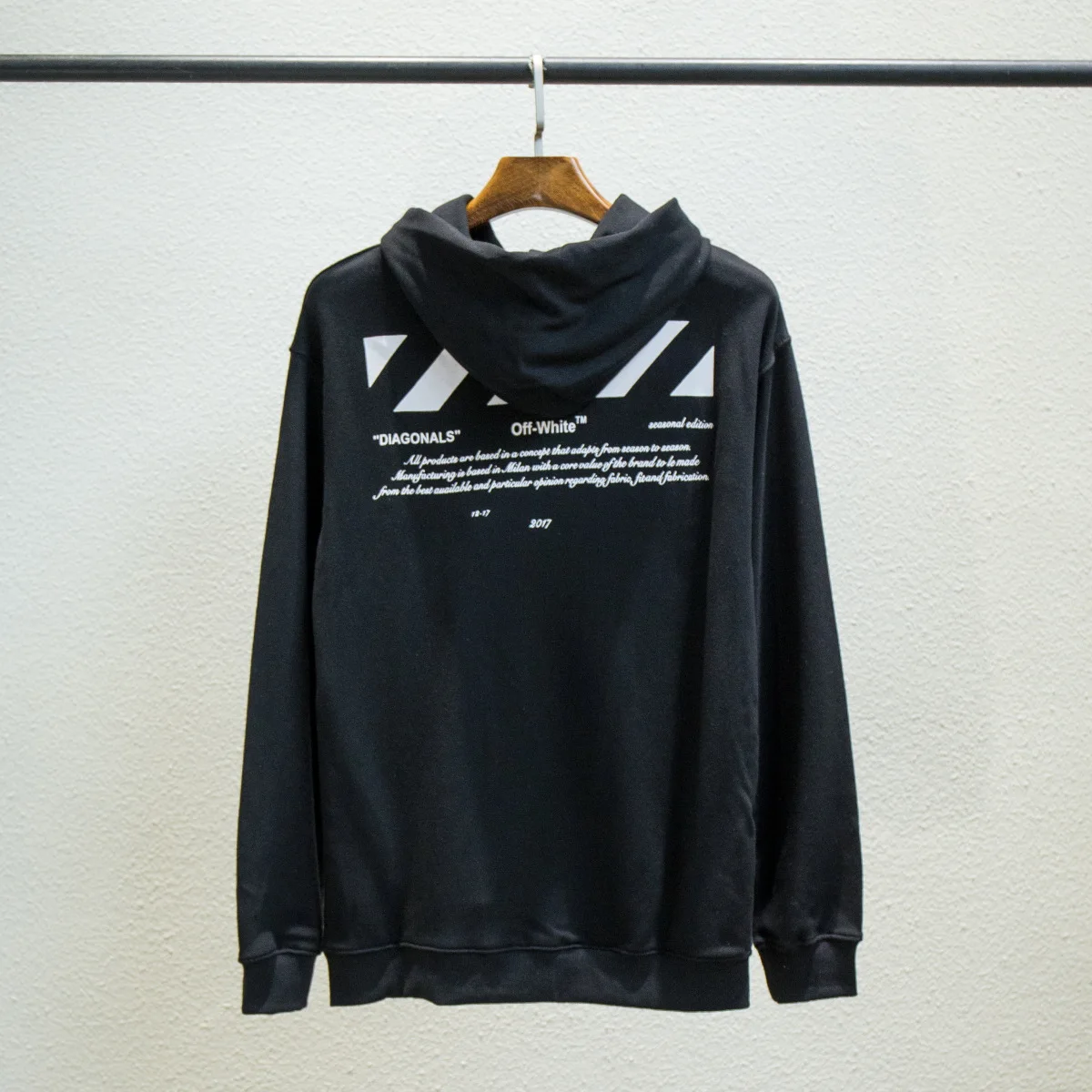 19SS кремово-белый OW с капюшоном №01 ограниченное современным цифровым тенденциям мужской пара Толстовка