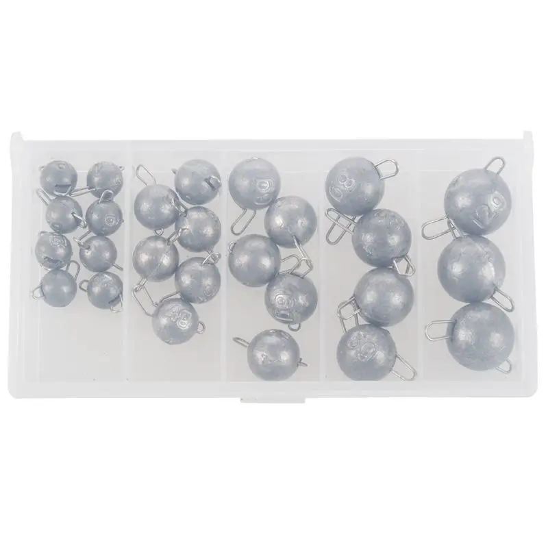 

26Pcs/Set 5 Sizes Fishing Weight Sea Fishing Lead Mould Split Shot Head Jigs Fishing Lead Sinker Weights Tackle Kit Accessories