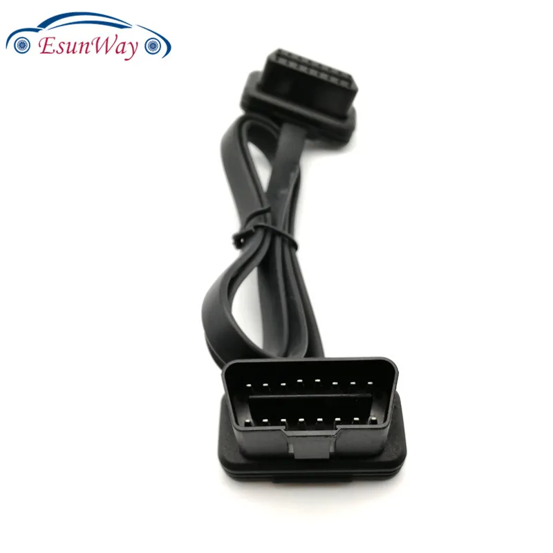 10 шт./лот! Плоский тонкий как лапша кабель OBD OBD2 OBDII 16Pin мужчин и женщин автомобильные аксессуары диагностические кабели удлиняющий разъем