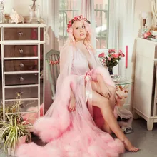Розовый перьевой халат для женщин Полная длина белье Ночная рубашка пижамы женские Роскошные платья домашняя одежда ночное белье