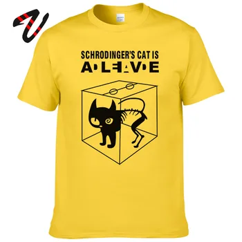 

Geometric Schrodinger's Cat Men Fashion Loose Tshirts The Big Bang Theory Science Discount Autumn T-shirt Cotton Clothing Shirt