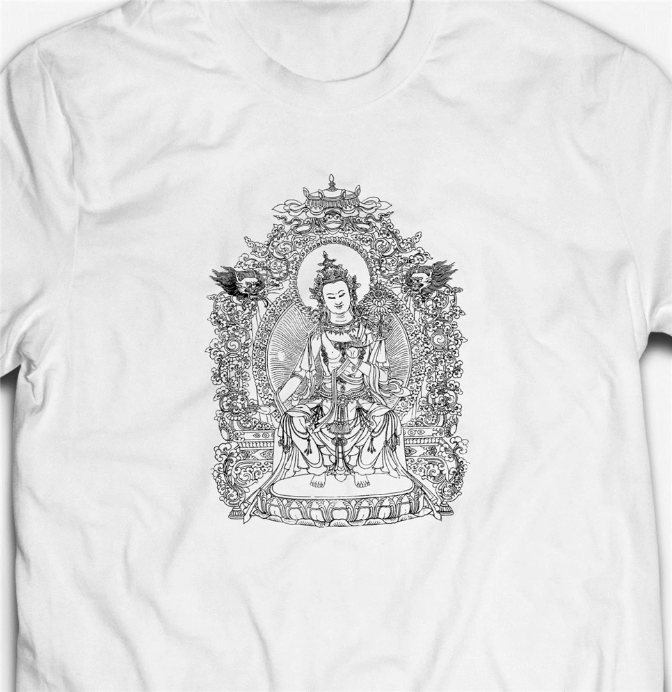 Retro Vintage Buddha Deity Shaolin Kung-Fu 100%Cotton Mens T-Shirt Tee New Fashion Shirt |