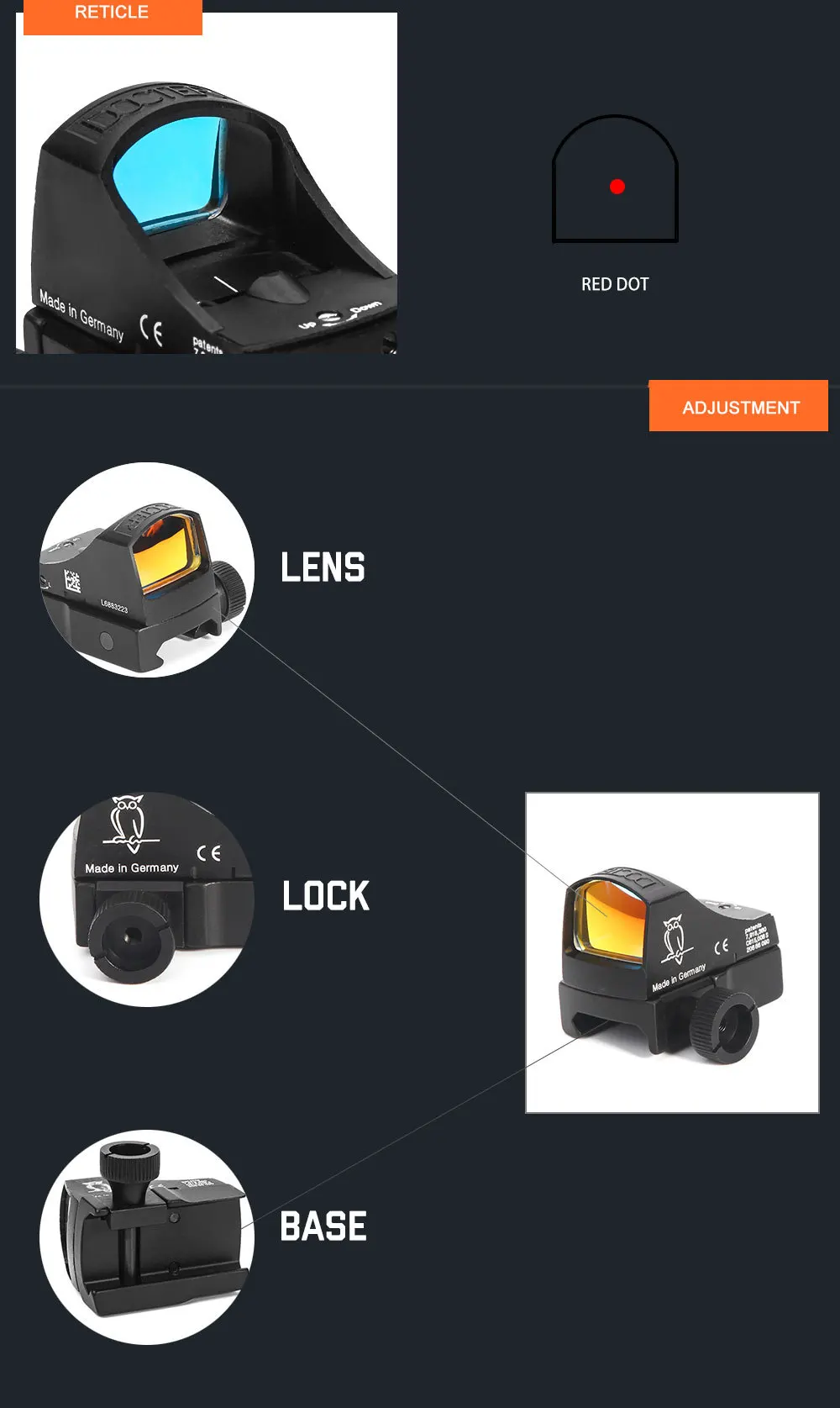 Totrait CQC тактическая страйкбольная голографическая оптика DOCTER Reflex Red Dot прицел рейка база охотничий пистолет прицел