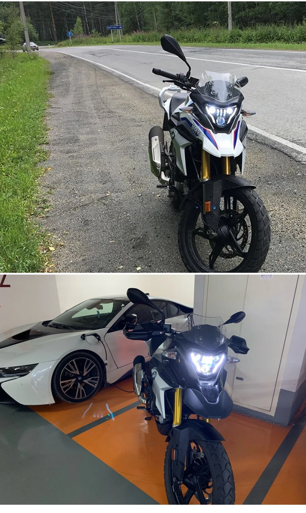 Motorcycle LED Headlights for BMW G310GS G310R G 310 GS R 310GS Lights with Complete Devil eyes Assembly Kit