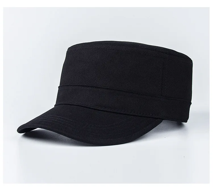 Jade GE Four Seasons Paragraph Solid Color Light Board Plus-sized Military Cap Men's WOMEN'S Universal Military Training for Stu