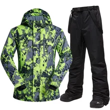 Лыжный костюм мужской ветрозащитный Водонепроницаемый теплая одежда для Для мужчин сноуборд куртки и брюки для девочек, Брендовое пальто и брюки, зимняя одежда