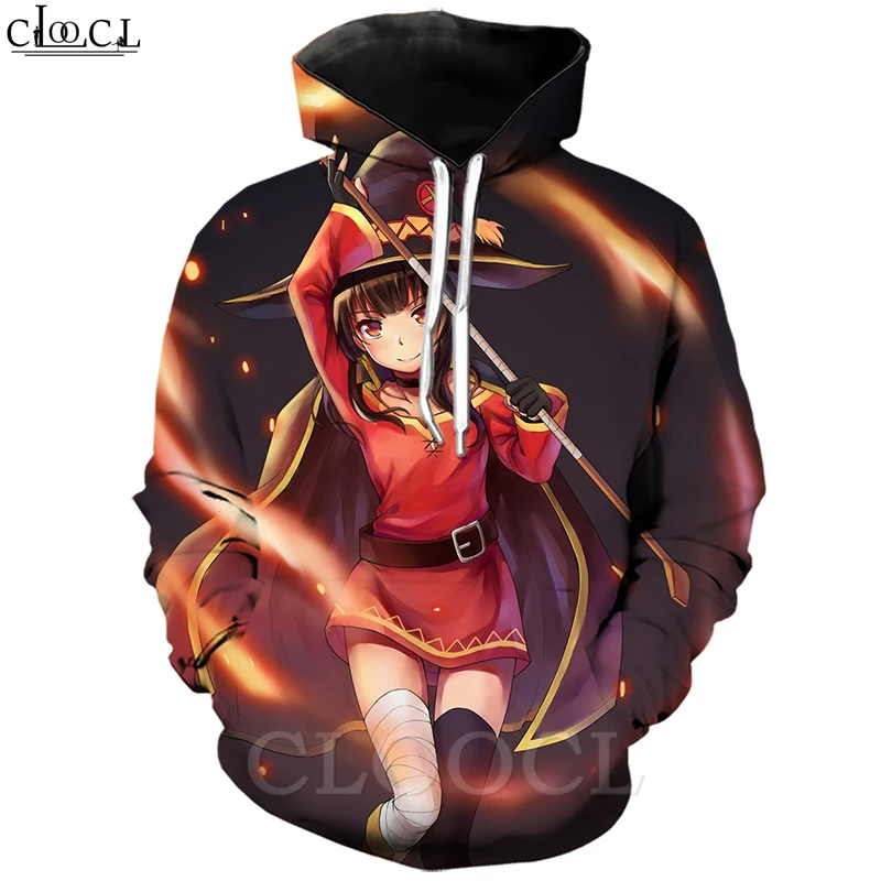 Hoodie 6 Классический Аниме девушка Megumin Konosuba толстовки 3D принт для мужчин женщин Осень бег спортивная одежда Повседневная Уличная T461 - Цвет: Hoodie 6