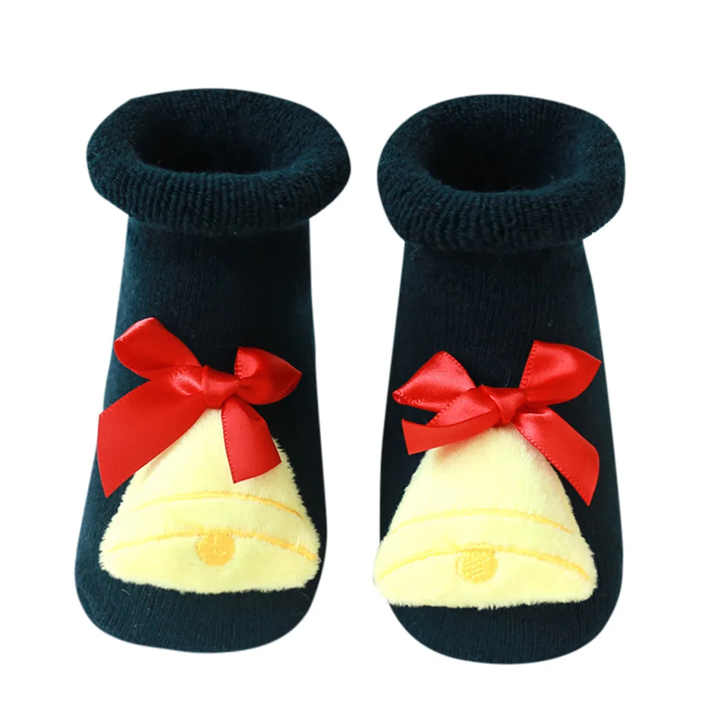 1 пара, носки для малышей, милые модные Рождественские Носки с рисунком для маленьких мальчиков и девочек г. Новые Рождественские Зимние теплые носки, Sokken - Цвет: Green S