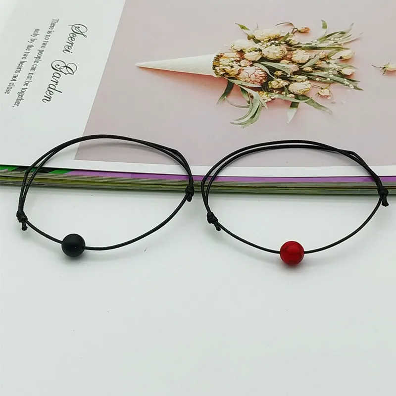 2 шт./компл. браслет из матового черного камня с натуральным камнем и бусинами