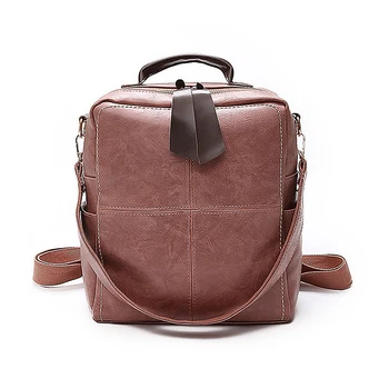 

Classic Backpack Pu Leather Ms. Backpack School Girl Backpack, Pink