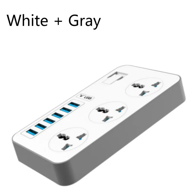 

Greatlizard US/EU/UK Standard Power Strip Socket 3 Outlets 6 USB Charger Fast Charging Adapter With Switch Universal Outlets