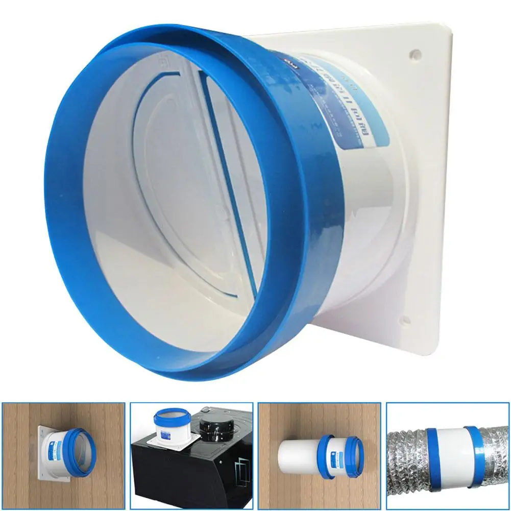 PVC Exhaust Fan Check Valve for Bathroom Kitchen Onewat Valve Round Pipe Backdraft Damper ABS