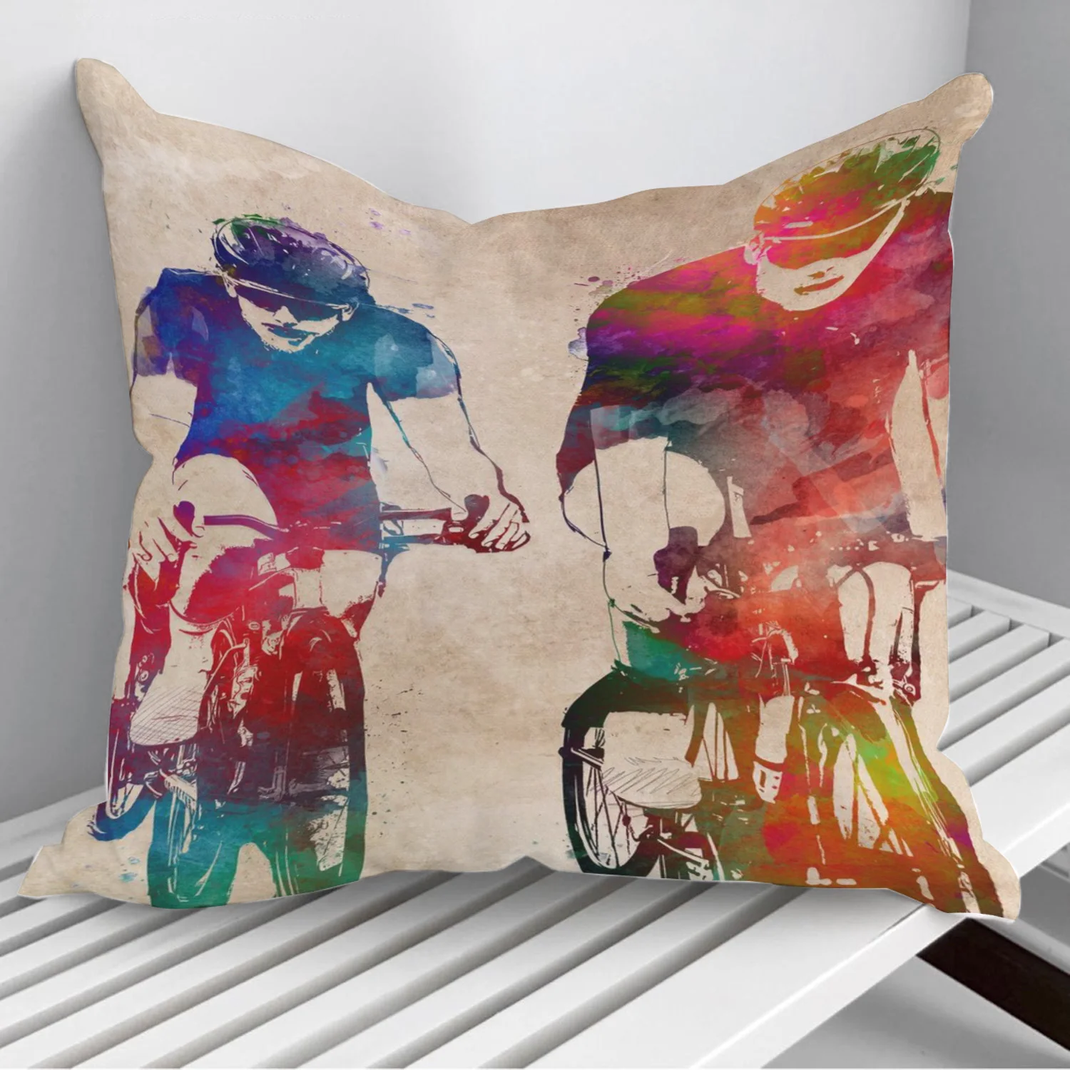 

Cycling sport art Pillowcase Decorative Sofa Cushion Case Bed Pillow Cover Home Decor Car Cushion Cover 45*45cm
