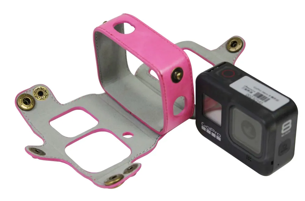 Pink Экшн-камера для GoPro 8 черные жесткие Сумки из искусственной кожи чехол Go Pro Hero8 черный+ длинный ремешок защитный ящик для хранения крышка аксессуары - Цвет: Pink