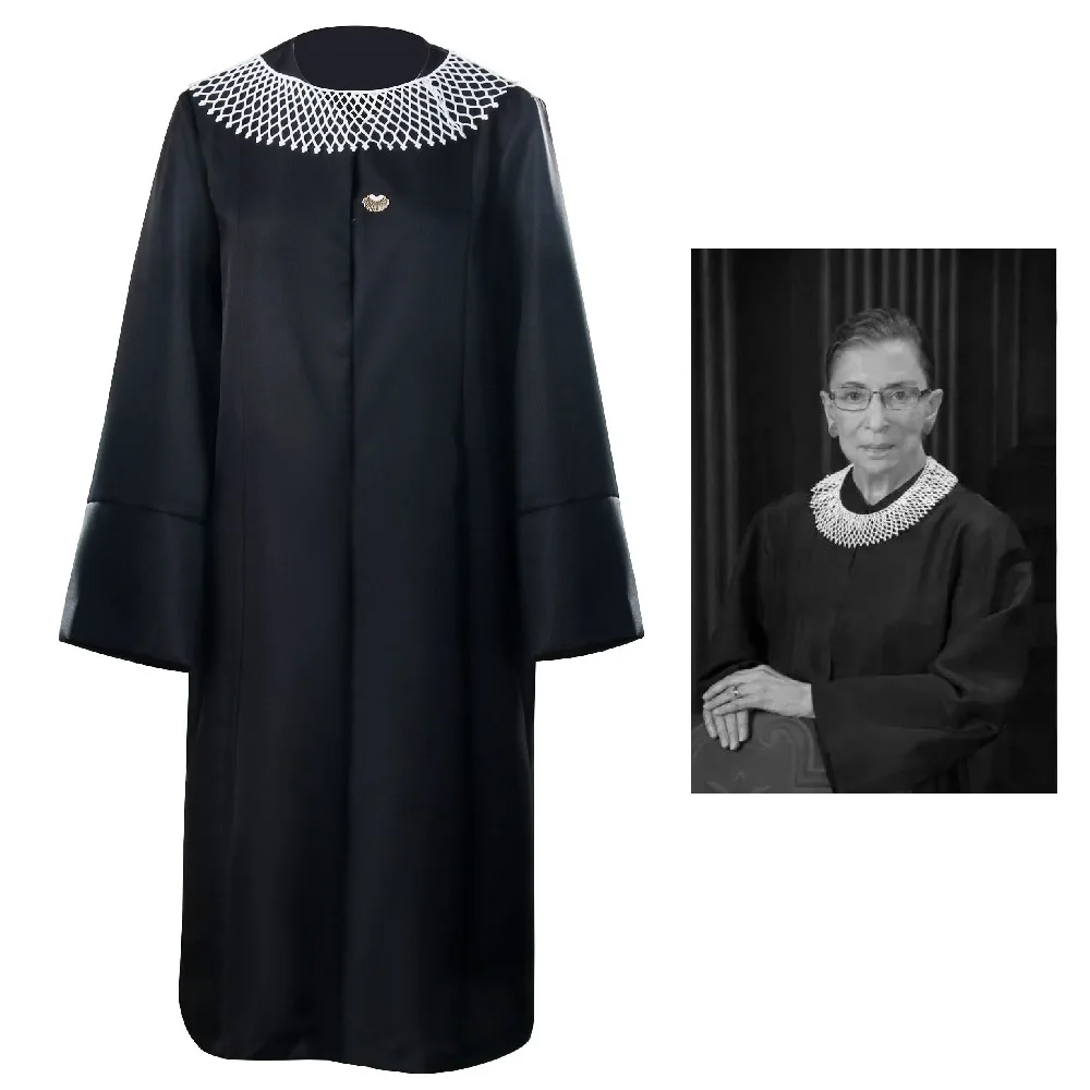 Female Ruth Bader Ginsburg Judge Cosplay Costume Feminist in honor of Supreme Court of the United States Liberal Judge Gown (1)