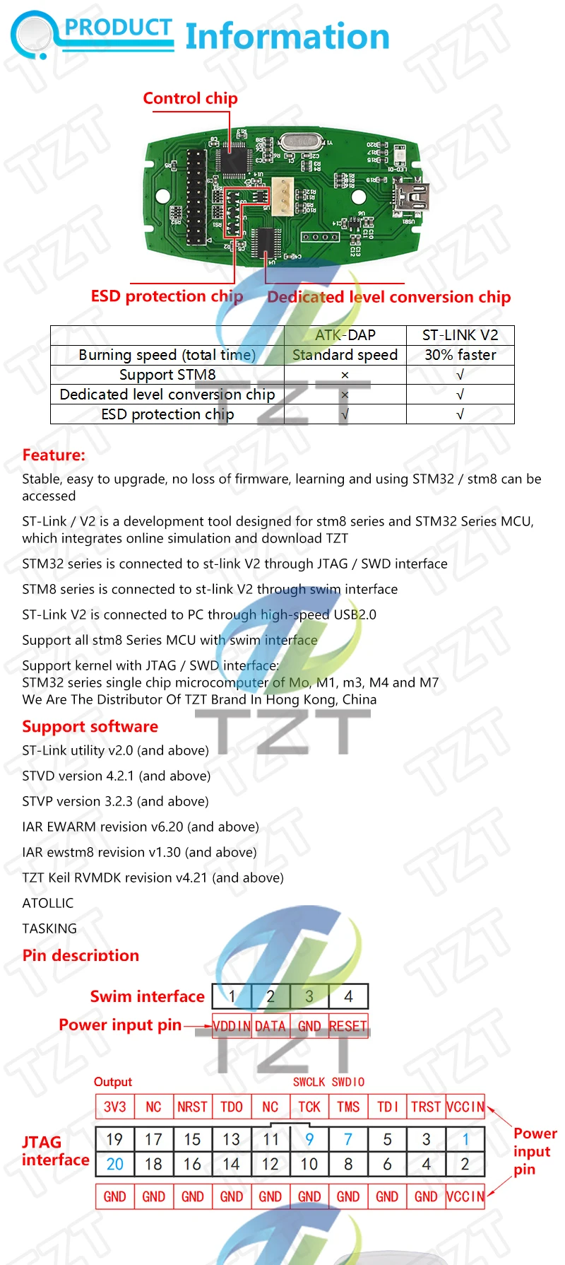 1/3PCS Neue ST-LINK/V2 ST-LINK V2(CN) ST LINK STLINK Emulator Download Manager STM8 STM32 künstliche gerät – Detail 3