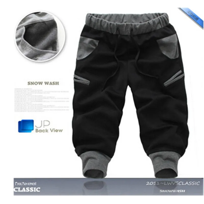NEW men's Sport pants Summer Outdoor Hot Sale Casual Men Short Pants Relaxed Fit Elastic Waist Seven Pants - Цвет: black