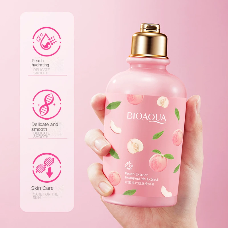 1PCS Peach Lactobacillus Body Lotion Brighten Skin Tone Moisturizing Nourishing Lasting Fragrance Whitening Body Care Cream 250g 4