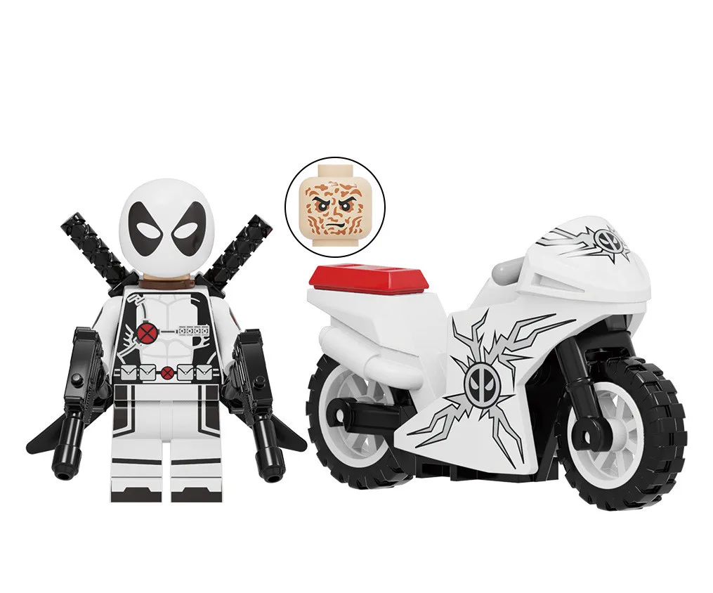Одиночная Marvel Мстители эндшпиль Супер Герои Дэдпул с мотоциклом фигурки строительные блоки кирпичи детские игрушки подарок