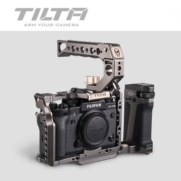 TILTA DSLR клетка для камеры Fujifilm XT3 X T3 и X-T2 ручка для камеры fujifilm xt3 клетка аксессуары VS SmallRig - Цвет: with side handle