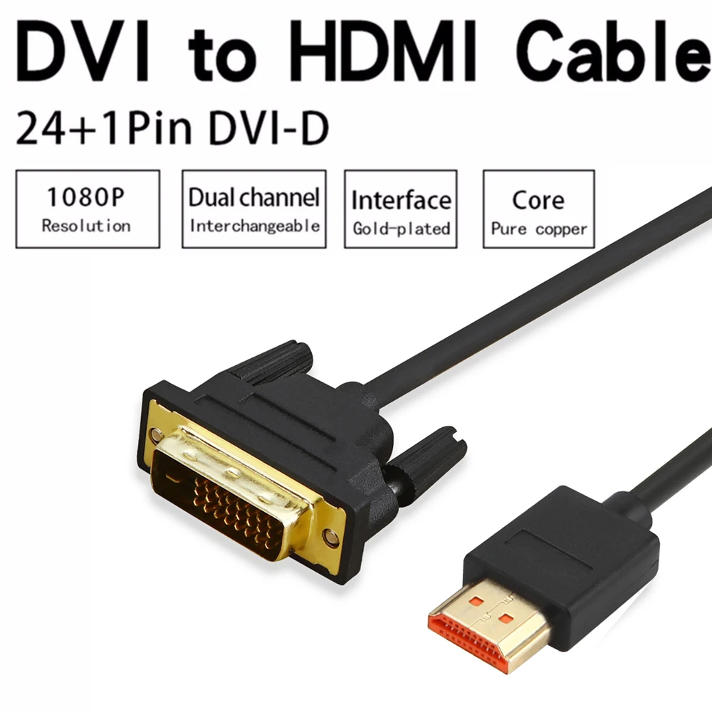 Кабель HDMI DVI адаптер конвертер Male to D 24 + 1 pin 1080P 3D видео кабель для HDTV DVD LCD Xbox