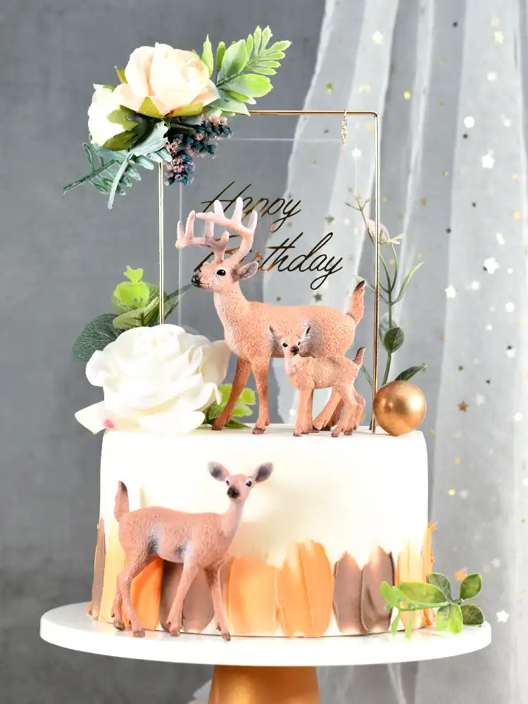 Cakesmile Metal Couronne Cerf Buck Fleur Cupcake Joyeux Anniversaire Figurine Pour Gateau De Fete Bebe Douche Anniversaire Cuisson Fournitures Cadeaux Aliexpress