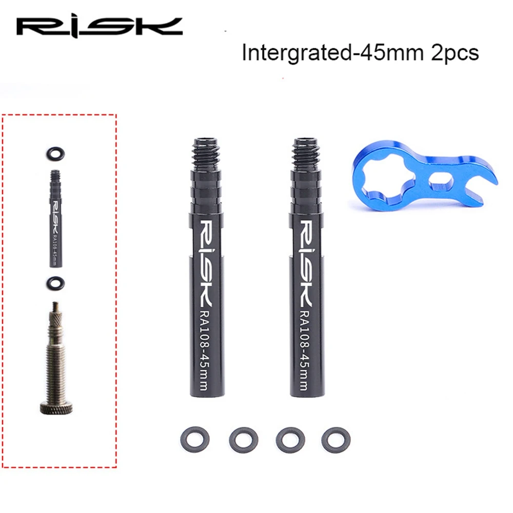Aluminum Presta Valve Extender with Core Wrench