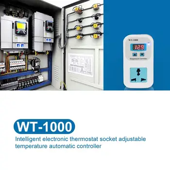 

WT-1000 Intelligent Electronic Thermostat Socket Adjustable Temperature Socket Suitable for Household Freezer Water Tank