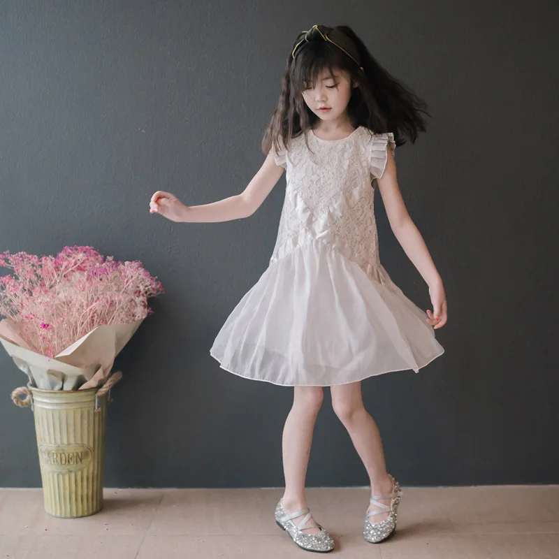 

Girls Dress Summer Wear 2019 New Style chao yang Gas CHILDREN'S Garment Summer Princess Skirt Little Girl Puffy Yarn Fashion